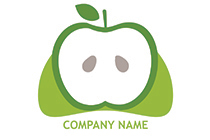 robot apple mascot green logo