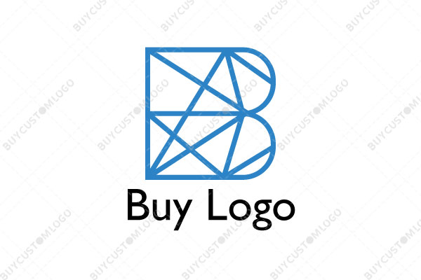 monoline deformed monoline letter b logo