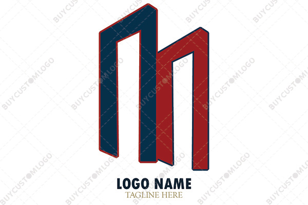letter m or n and n gate buildings logo