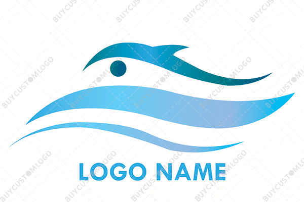 abstract waves dolphin logo