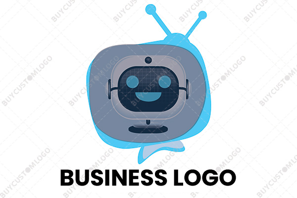 happy robot in a television logo