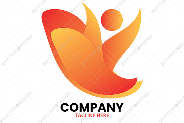 bird abstract person logo