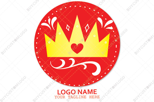 lovely shining golden crown logo