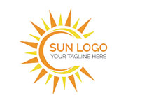 hand drawn style abstract sun logo