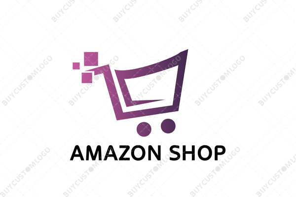 indigo cartoon shopping cart logo