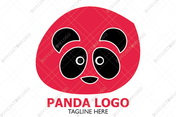 happy panda face logo