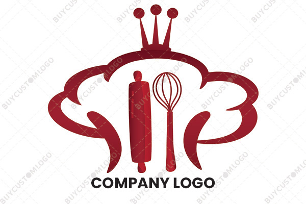 dough tree king rolling pin and egg beater logo