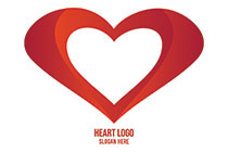 3D style hollow heart logo