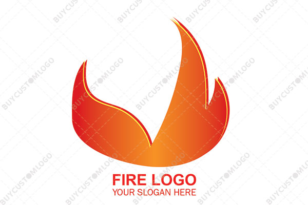 abstract crown fire flame logo