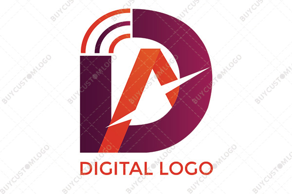letter d and a media logo