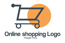 book shopping cart and sun logo