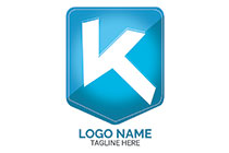 letter k in a blue shield logo