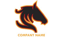 abstract dark angry horse logo