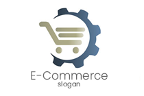 abstract shopping cart in a gear logo