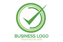 checkmark in full and half circles logo