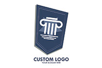 pillar and star in a badge shield logo