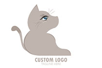 the innocent cat silhouette style logo