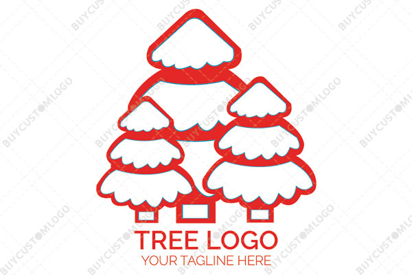 blue and red flounce trees logo