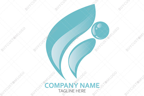 flying water waves and droplet logo