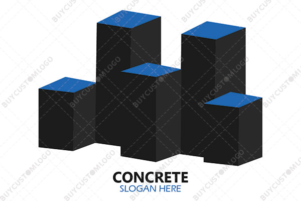 3D concrete buildings logo