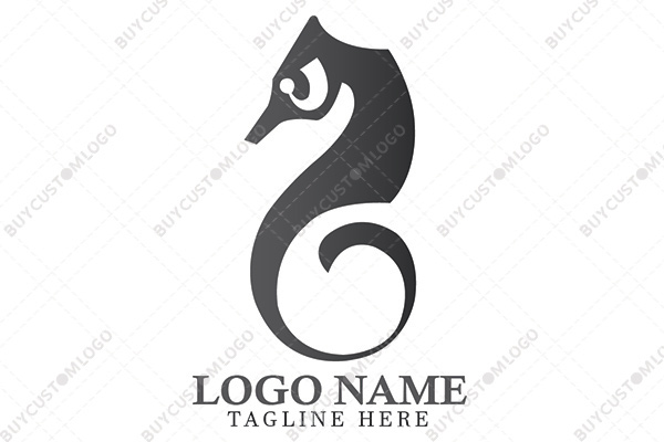 angry abstract seahorse logo