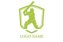 batsman in a shield logo