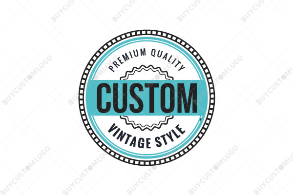 vintage style seal blue and black logo