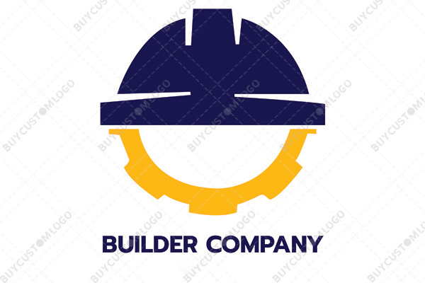 safety hat and sprocket construction logo