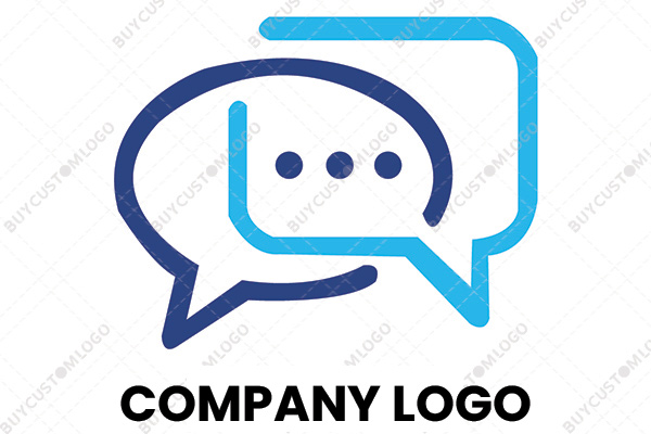 integrated square and round messaging icons logo