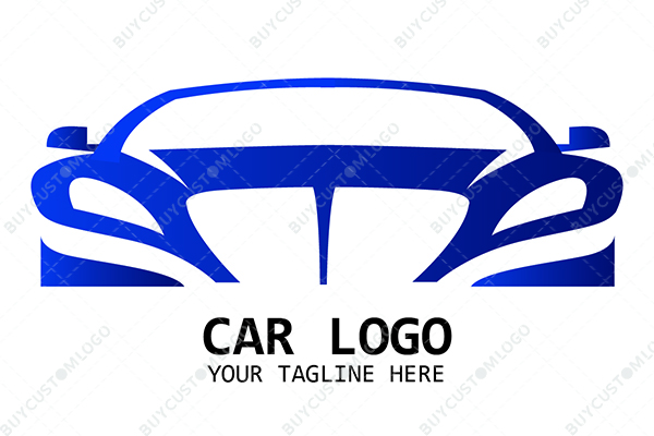 blue happy car front logo
