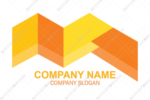 letter m gable roofs graph line logo