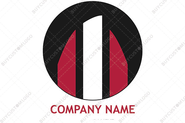 black and red modern monument logo