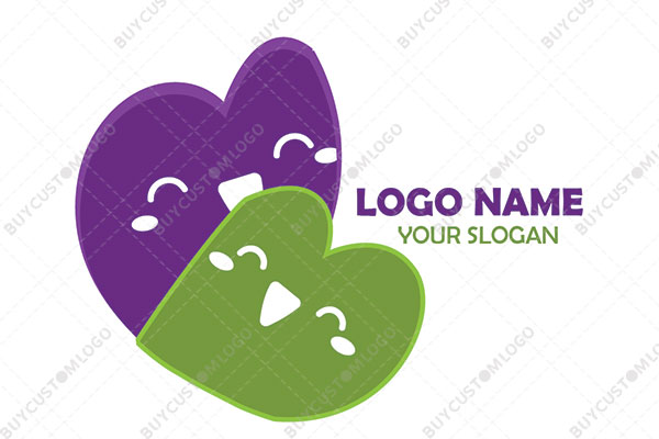 happy hearts green and indigo logo