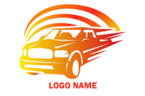 the speeding pickup truck logo