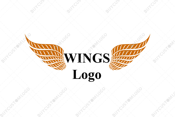 elliptical feathery wings typography logo