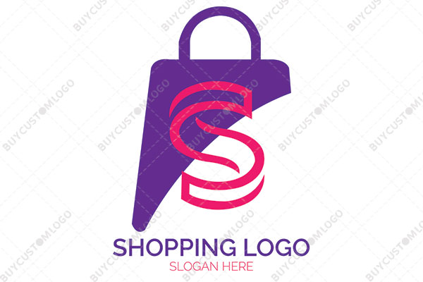 letter s abstract shopping bag logo