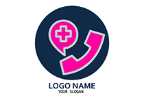 phone, message and medical cross logo