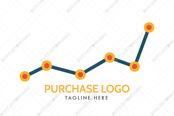 abstract graph line green and orange logo