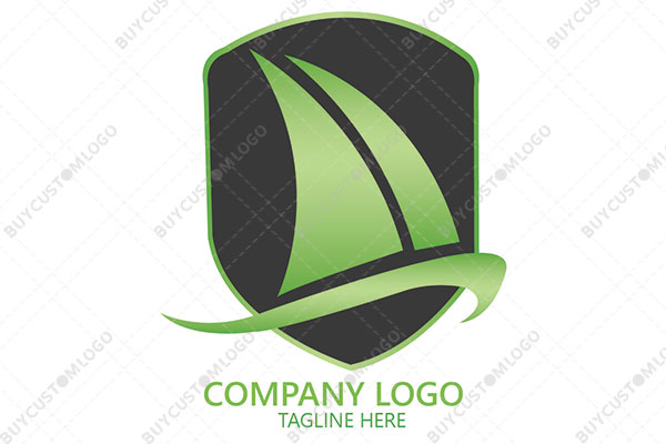 sailing boat shield logo