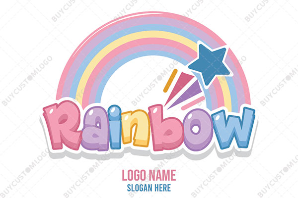 rainbow typography bright colours logo