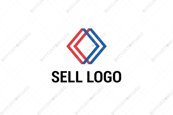 red and blue 3D rhombuses logo