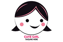 chin length slick hairstyle little girl logo