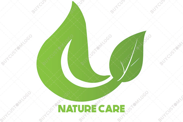 minimalistic integrated leaves logo
