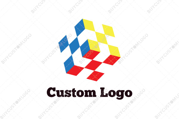 abstract rubiks cube logo