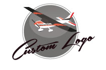 taildragger plane, circle and typography logo