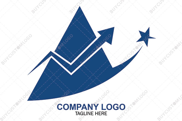 wizard hat with star and graph line logo