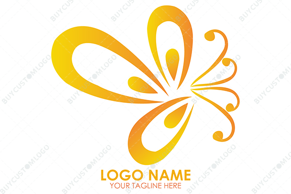 golden leaves butterfly logo