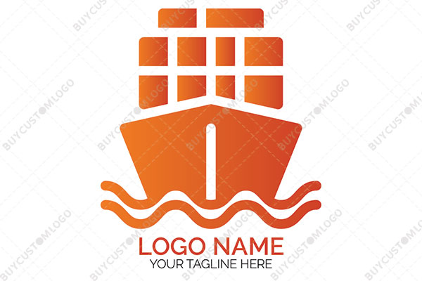 logistics boxes/ bundles on a cargo ship logo