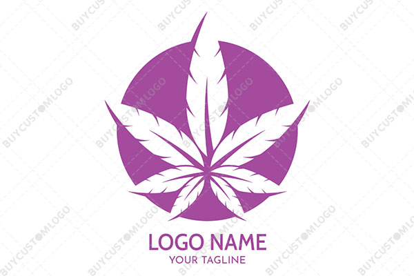 marijuana in a round seal pink and white logo