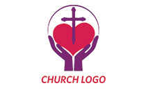 hands, cross and cross church logo